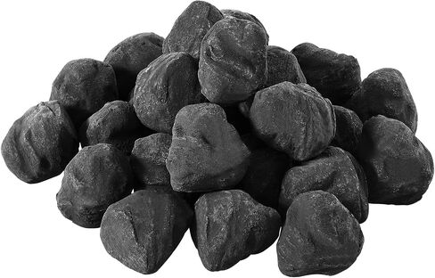 VEVOR Ceramic Fire Balls, 5 Inch 6 Pcs Round Fire Stones, Reusable Lava Rocks Indoor and Outdoor Use, Decorative Fire Pit Rocks for Propane/Gas Fireplace, Stove, Courtyard, Camping, Black in Kuwait