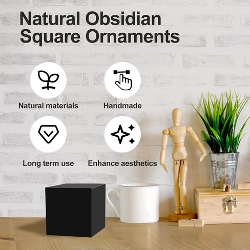 Natural Obsidian Quartz Crystals Handmade Crystals Sturdy Square Elegant Obsidian Stone Decor for Home Decoration in Kuwait