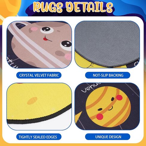 Space Area Rugs for Bedroom,Washable Solar System Rug Cute Carpet Kids Funny Cartoon Bedroom Rug, Room Decor Galaxy Rugs for Living Room,Kitchen,Entryway,Home(46 * 29inch) in Saudi Arabia