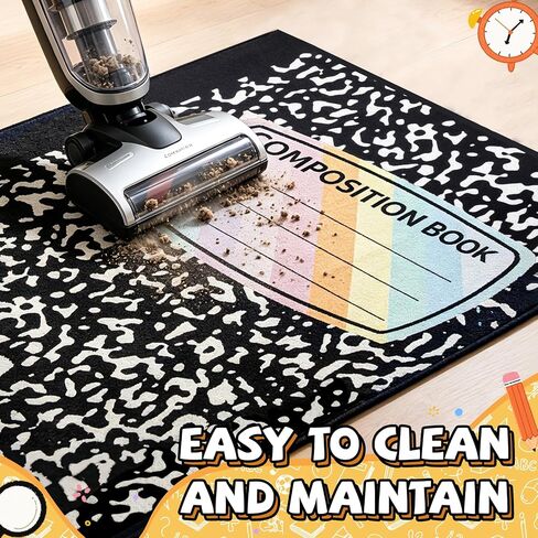 Lettry Composition Notebook Classroom Rug, 4×3 FT Educational Area Rug for Room Seating Décor, Large Back to School Composition Book Play Rug Educational Learning Mat for Classroom Learning Corner in Saudi Arabia