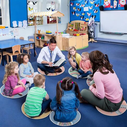 OBUSATT 12Pcs Carpet Circle Seats 15 Inch Positive Affirmations Round Classroom Rug Non Slip Floor Cushions Mat for Back to School Nursery Learning Calming Corner Playing Areas Decor(Boho Rainbow) in Kuwait