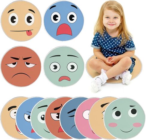 OBUSATT 12Pcs Carpet Circle Seats 15 Inch Positive Affirmations Round Classroom Rug Non Slip Floor Cushions Mat for Back to School Nursery Learning Calming Corner Playing Areas Decor(Boho Rainbow) in Kuwait