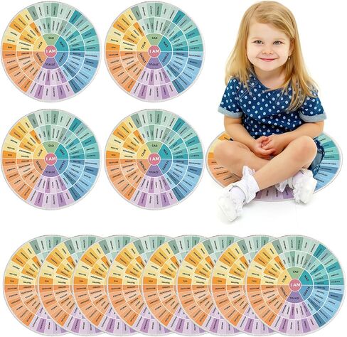 OBUSATT 12Pcs Carpet Circle Seats 15 Inch Positive Affirmations Round Classroom Rug Non Slip Floor Cushions Mat for Back to School Nursery Learning Calming Corner Playing Areas Decor(Boho Rainbow) in Kuwait