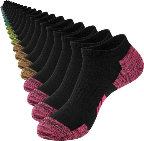20 Pairs Ankle Socks for Women Size 9-11, Lightweight Athletic Socks Women, Running Socks Womens, Black/White in Saudi Arabia