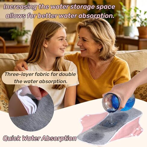 Reusable Sanitary Pads for Women,Feminine Care,Machine Washable,6pcs/Set,Pack of 5+1 Storage Bag,Nonslip Panty Liners,Graphene Period Pads in Saudi Arabia