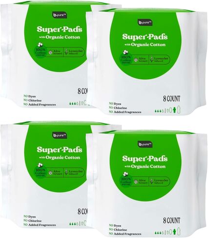 b.pure 100% Organic Cotton Herbal Panty Liners for Women | Chemical Free | Lavender & Aloe Infused | Light, Breathable Protection | 72-Count in Saudi Arabia
