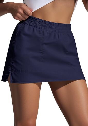 Auglris Women's High Waisted Tennis Skirt with Pockets - Casual Sporty A-Line Mini Skirt for Running, Workout, Yoga, Golf in Kuwait