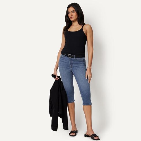 Amazon Essentials Women's High-Rise Slim Fit Capris Denim Pedal Pusher Jean in Kuwait