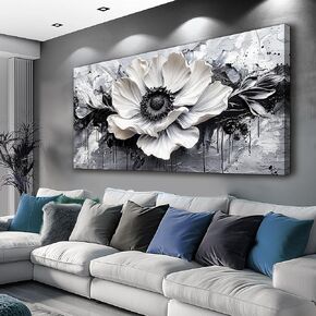 JUDASJART Black and white Canvas Painting Wall Decor For Living Room Wall Art For Bedroom Office Decoration Abstract Flowers Artworks Pictures Ready To Hang Modern Aesthetics Home Decor in Saudi Arabia