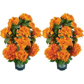 Faux Hydrangea Tree 30" Tall (2 Pack), Artificial Hydrangea Plant in Pot with White Flowers, Realistic Hydrangea Tree for Indoor Outdoor Porch, Patio, Home Decor in Saudi Arabia