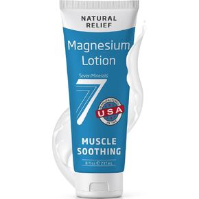 Seven Minerals Magnesium Lotion for Sleep, Soothing Relief & Relaxation - Highly Concentrated Magnesium for Better Sleep, Feet & Muscles. Non-Greasy Lotion with Skin Friendly Ingredients - 8 oz tube in Saudi Arabia