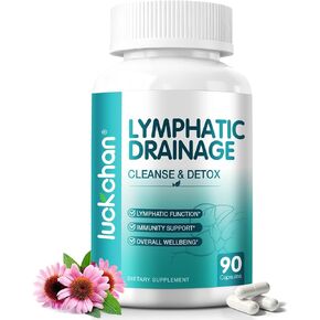 Lymphatic Drainage Supplements - Lymphatic System Support, Fluid Balance, Immune Support - Natural Lymphatic Cleanse & Detox Capsules with Dandelion, Echinacea, Burdock & More, 90 Capsules in Saudi Arabia