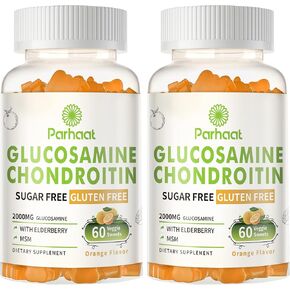 Glucosamine Chondroitin Gummies with MSM & Elderberry Extra Strength - Joint Support, Antioxidant Immune Support Supplement for Adults, Men & Women.Blueberry-2pack in Saudi Arabia