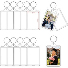 12 Pcs Photo Keychain (2.3 x 3.3inch) Transparent Picture Keychain, Acrylic Photo Insert Keychain DIY Personalize Favor Graduation Gift - Suitable for Photo Size 2 inch x 3 inch in Saudi Arabia