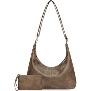 KKXIU Slouchy Hobo Bags for Women - Ultra Soft Foldable Shoulder Handbag Vegan Leather Tote Purse with Reinforced Zipper in Kuwait