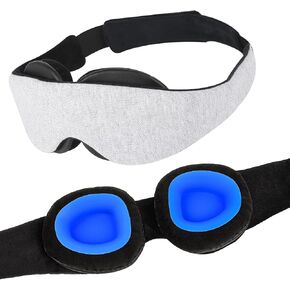 2026 Upgraded Sleep Mask for Dry Eyes, 100% Blackout Hydrating Sleep Goggles, Adjustable Strap Moisture Goggles for Dry Eye Night, Soft Reusable Eye Mask for Sleeping & Travel – Grayish White in Kuwait
