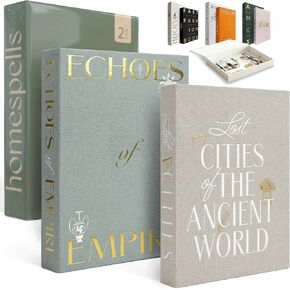 Decorative Books for Home Decor – Black & Ivory Linen Faux Books for Decoration: Aesthetic Fake Book Shelf, Living Room, Mantle, Entryway & Coffee Table Decor – Stack Faux Book Storage Box, Set of 2 in Saudi Arabia