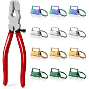 35PCS Key Fob Hardware Set, 1 Inch Keychain Hardware with Key Fob Pliers Keyfob Hardware Set Rustproof DIY Kit for Keychain Lanyard Wristlet Making Supplies (4 Colors) in Saudi Arabia