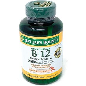 Nature's Bounty فيتامين ب-12، 2500 ميكروجرام، 300 قرص سريع الذوبان in Kuwait