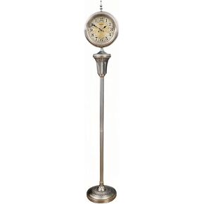 Grandfather Clocks Metal Floor Standing Clock Silent Decorative for Living Room and Bedroom(Silver) in Kuwait