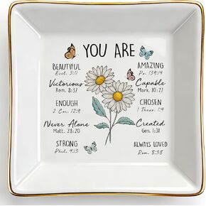 PUDDING CABIN Birthday Gifts for Women, Pink Rose Scripture Jewelry Dish, Christian Gift in Saudi Arabia