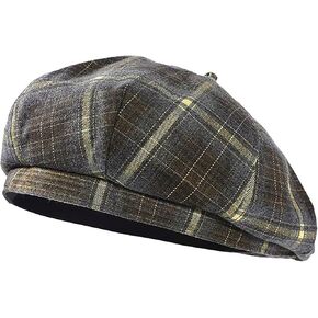 Women's Checkered Beret Painter Hat Vintage French Style Cap in Saudi Arabia