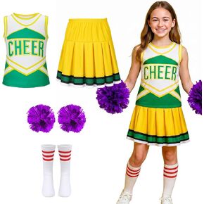 Cheerleader Costume for Girls Cheerleading Outfit Kids Short Sleeve 3-13 Years in Saudi Arabia