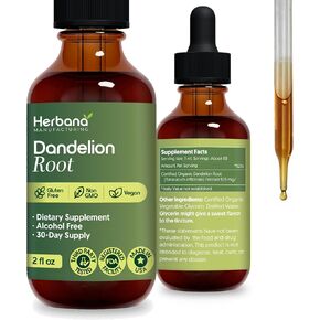 Dandelion Root 2 fl oz Liquid Extract - Natural Herbal Supplement for Cleansing, Digestive Function & Immunity - Organic Taraxacum officinale - Family Size - High Potency Drops - 30-Day Supply in Saudi Arabia
