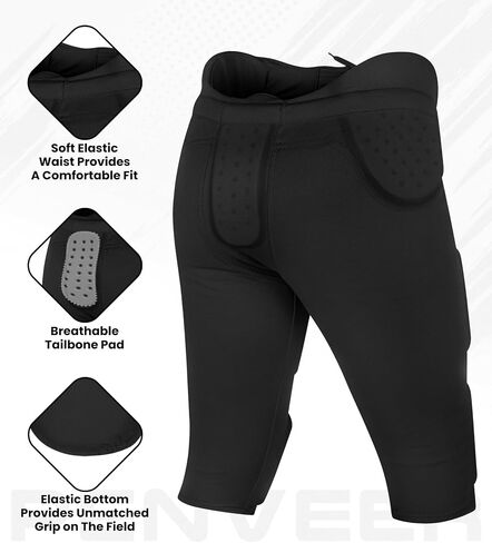 Football Pants for Youth & Adults - Integrated Padded Practice Pants for Boys & Men, Game Day Fit in Saudi Arabia