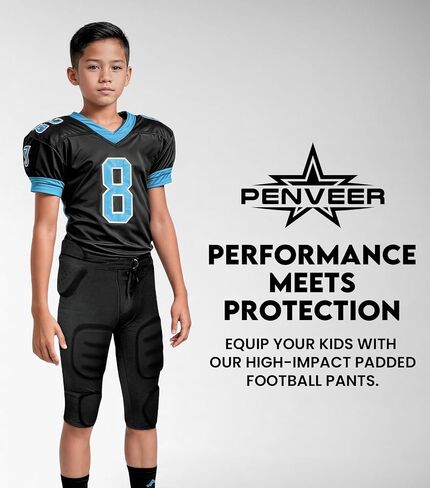 Football Pants for Youth & Adults - Integrated Padded Practice Pants for Boys & Men, Game Day Fit in Saudi Arabia