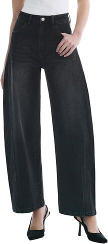 Barrel Jeans for Women Baggy High Waisted Wide Leg Jeans Strechy Y2K Comfort Ankle Denim Pants in Saudi Arabia