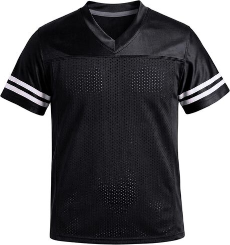 Youth Striped Football Jersey – Boys Mesh Athletic Practice Shirt – Kids Rugby Jersey S-XL in Saudi Arabia