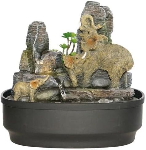 Sunlinua Natural Rocks Tabletop Water Fountain Indoor Water Fountains with 4-Tier Soothing Sound Desktop Waterfall with DIY Decoration for Meditation Desk Home Office Decor(Indoor Electrical Plug) in Saudi Arabia