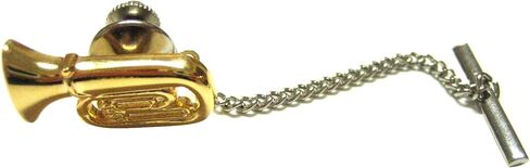 Kiola Designs Gold Toned Tuba Music Instrument Tie Tack in Kuwait