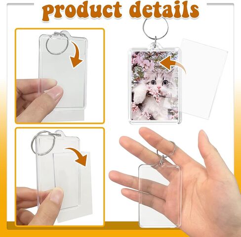 Baaxxango 16 PCS Acrylic Photo Frame Keyring,3.35 X 2 Inch/8.5 X 5 cm Personalized Keychains,Clear Picture Keychain as Gift,Suit for Artwork,Photocard Holder in Saudi Arabia
