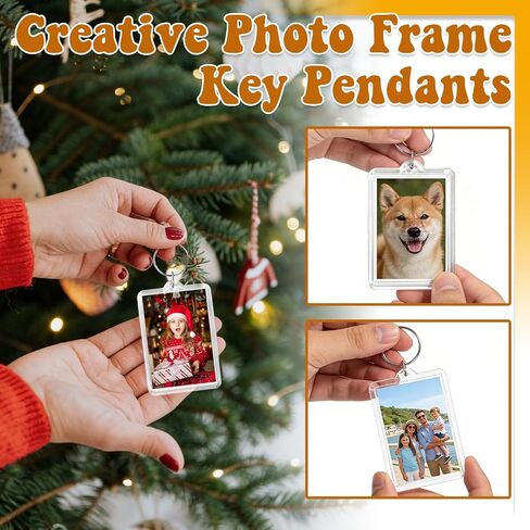 Baaxxango 16 PCS Acrylic Photo Frame Keyring,3.35 X 2 Inch/8.5 X 5 cm Personalized Keychains,Clear Picture Keychain as Gift,Suit for Artwork,Photocard Holder in Saudi Arabia