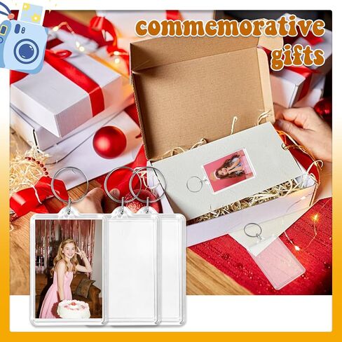 Baaxxango 16 PCS Acrylic Photo Frame Keyring,3.35 X 2 Inch/8.5 X 5 cm Personalized Keychains,Clear Picture Keychain as Gift,Suit for Artwork,Photocard Holder in Saudi Arabia