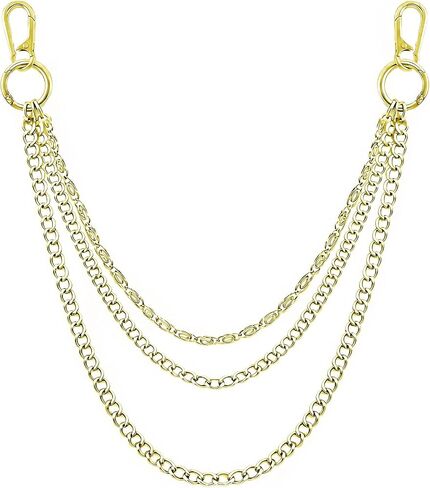 Multi-Layer Triple Layered Wallet Chain, Gothic Punk Hip Hop Pant Chain for Men Women Streetwear in Saudi Arabia