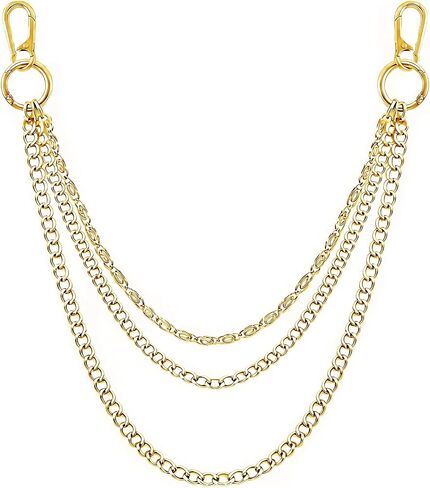 Multi-Layer Triple Layered Wallet Chain, Gothic Punk Hip Hop Pant Chain for Men Women Streetwear in Saudi Arabia