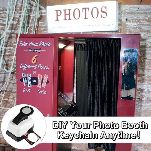30 Set Circle Punch Photo Keychain DIY Kit Include 35mm Circle Cutter Station and 30 Pack PU Leather 1.4" Double Sided Round Acrylic Frame Photo Keychains for Wedding Birthday Party Favors in Kuwait
