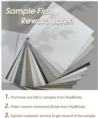 HeyBlinds Motorized Blinds with Remote, Blackout Smart Blinds, Automatic Shades for Windows, Electric Window Coverings(Blackout Roller Shades Fabric Samples Multicolor) in Saudi Arabia
