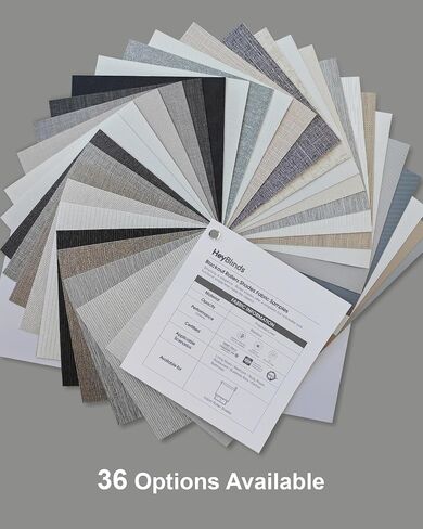 HeyBlinds Motorized Blinds with Remote, Blackout Smart Blinds, Automatic Shades for Windows, Electric Window Coverings(Blackout Roller Shades Fabric Samples Multicolor) in Saudi Arabia