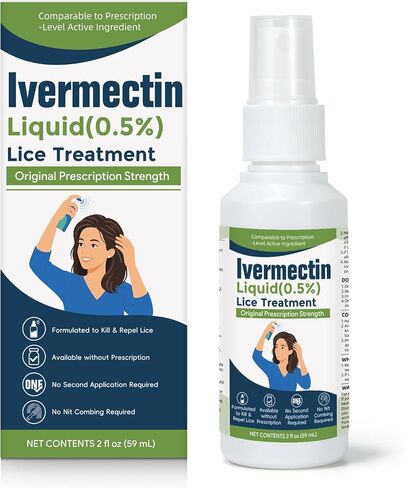 lvermect Liquid for Adults (2 Fl Oz), Lightweight Hair, Fast-Apply Topical Liquid Formula, for Head Lice & Egg Care in Saudi Arabia