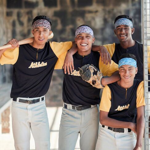 Cuffbow 6 Pcs Baseball Camo Headbands for Women Men, Wide Elastic Sweatband Non-Slip Sports Headband Softball Game Day Hair Accessories Baseball Mom Team Gifts Workout Yoga Running Bandana in Kuwait
