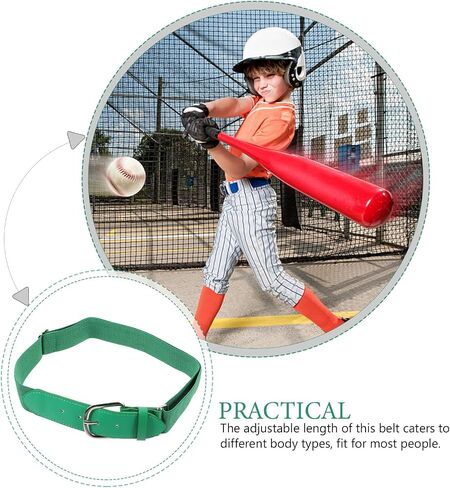 Baseball Belt Elastic Softball Belt with Stretch Adjustable Waistband for Men and Youth Outdoor Sports Green in Kuwait