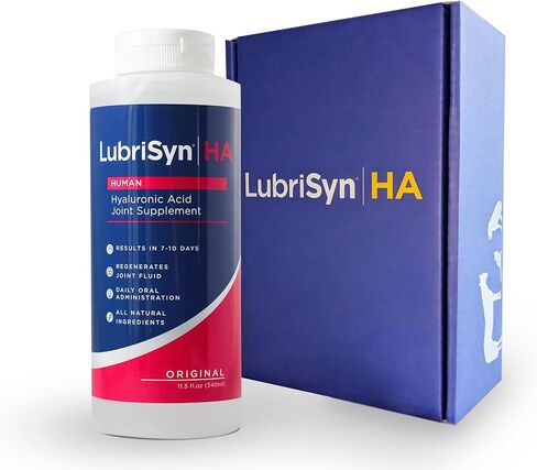 LubriSyn HA Human Liquid Hyaluronic Acid Joint Supplement, Oral HA for People, Supports Healthy Knees, Hips & Joint Function for Men & Women, Original Flavor, 30-Day Supply, 11.5 oz in Kuwait