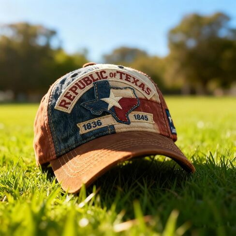 Texas Republic Cap, Vintage Distressed Washed Cotton Lone Star Texas Flag Map Embroidery Dad Hat Adjustable Cowboy Trucker Caps Outdoor Sun Hats for Men Women in Kuwait