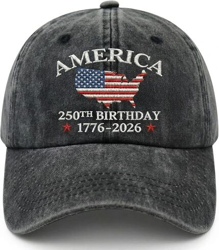 BINTEHGS Embroidered 250 Anniversary USA Hat 1776-2026 250th Anniversary Cap American Flag Adjustable 4th of July hat in Saudi Arabia