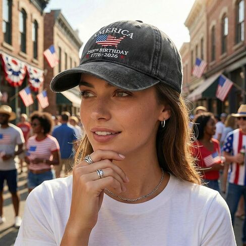 BINTEHGS Embroidered 250 Anniversary USA Hat 1776-2026 250th Anniversary Cap American Flag Adjustable 4th of July hat in Saudi Arabia