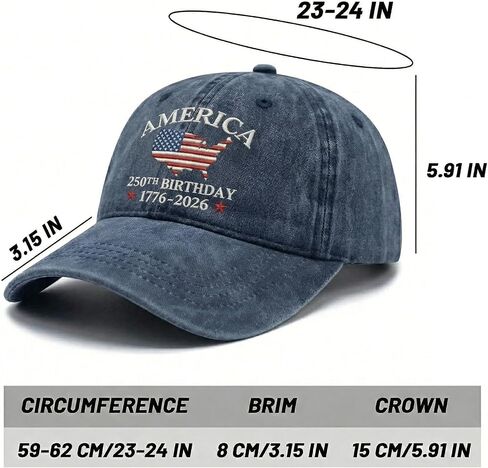 BINTEHGS Embroidered 250 Anniversary USA Hat 1776-2026 250th Anniversary Cap American Flag Adjustable 4th of July hat in Saudi Arabia